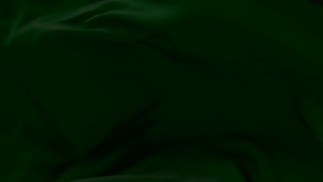 dark green cloth or silk waving at wind in slow, loop