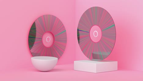 pink disk abstract motion 3d rendering