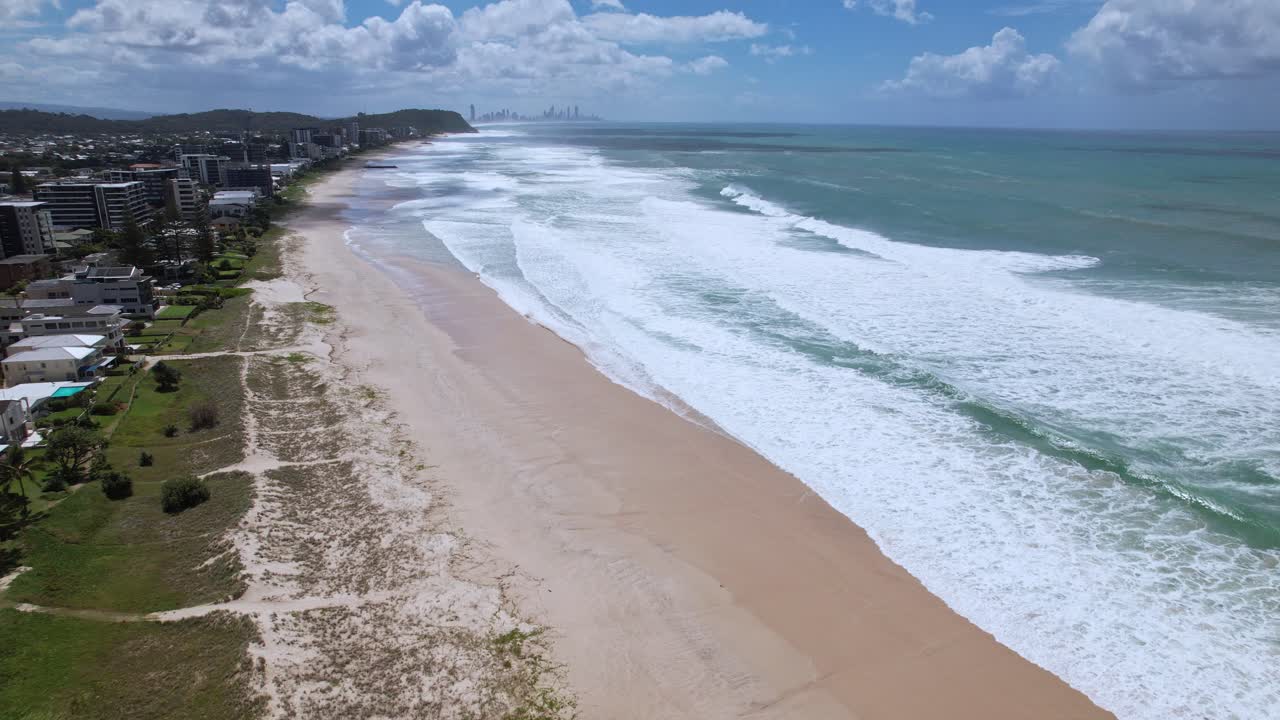 Seascape With White Waves In The Palm Beach, NSW, Australia. - aerial shot