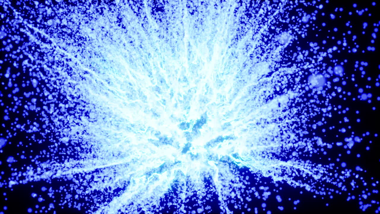 추상적인 파란색 입자 폭발