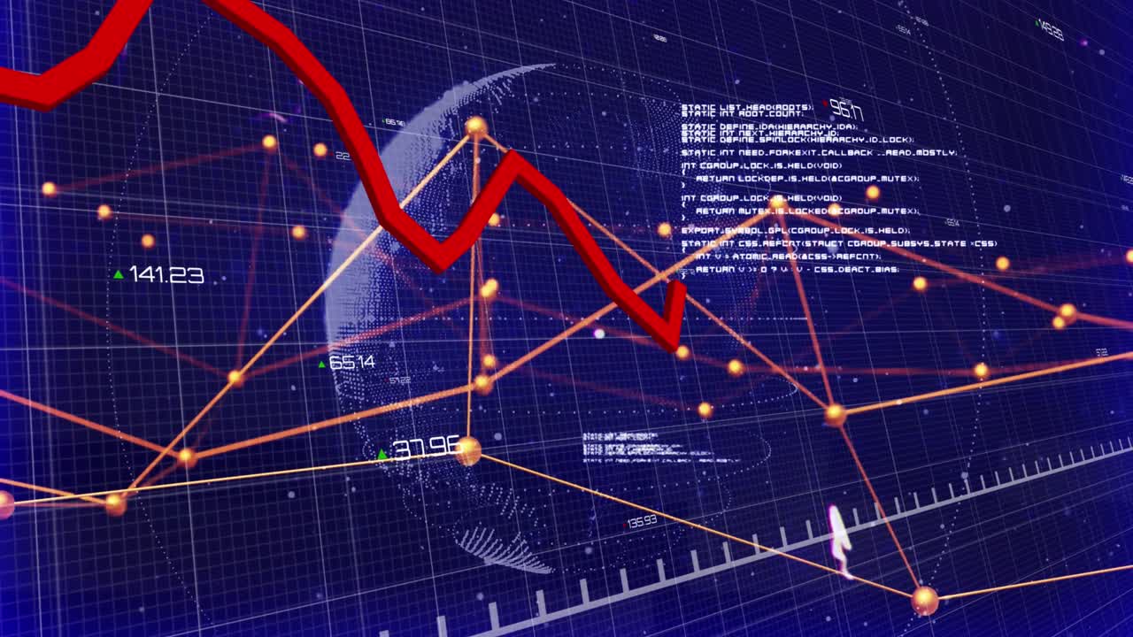 animación del procesamiento de datos en todo el mundo