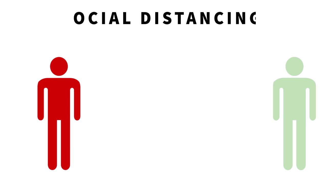 covid-19 社會距離動畫 新冠病毒