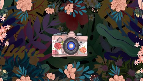 Animation-of-camera-over-floral-background
