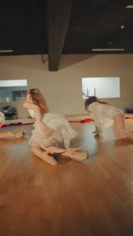 female dancers in rehearsal