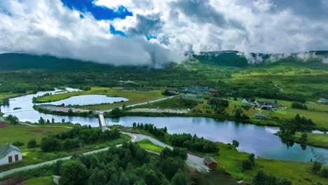 aerial footage beautiful nature norway.