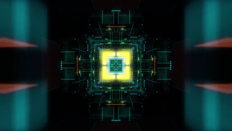 entorno de computadora cuántica con tecnología digital, unidad de procesamiento de una inteligencia artificial avanzada.
