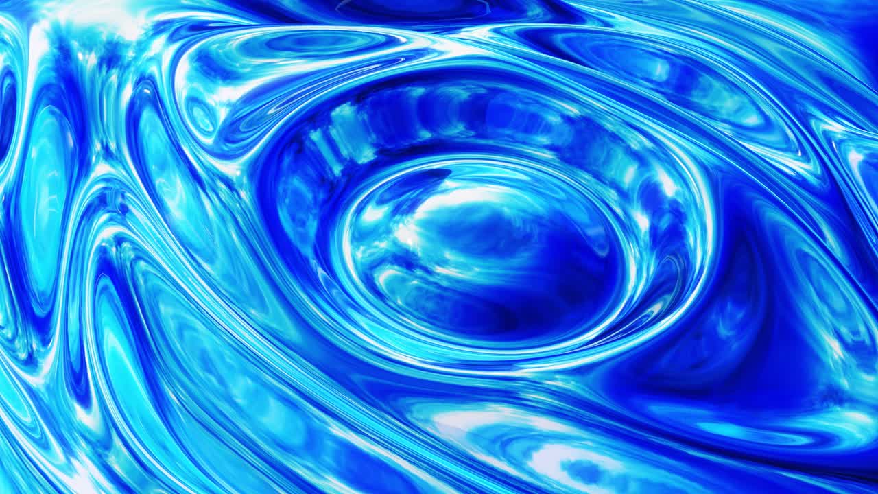 Liquid pattern like waves in looped motion. 3D stylish abstract blue bg of wavy surface like brilliant liquid glass with beautiful gradient colors. 4k trendy colorful fluid animation.
