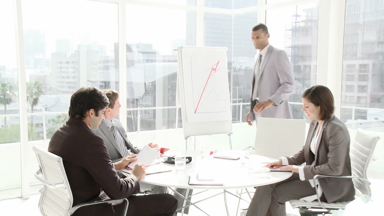 Ethnic businessman giving a presentation
