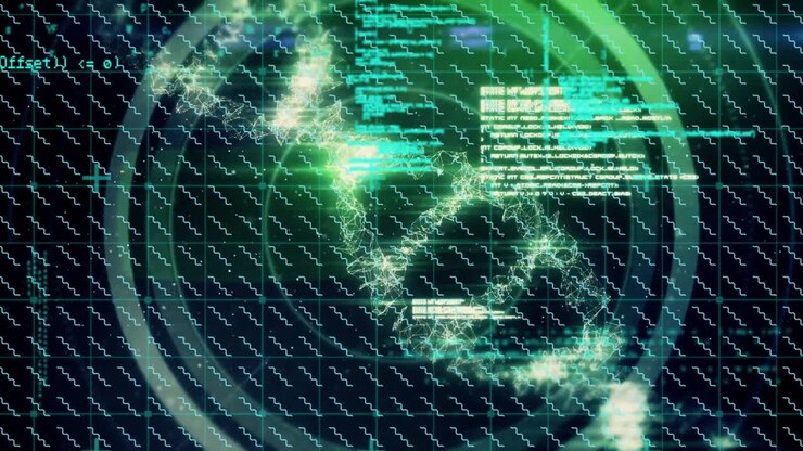 Digital data and network connections animation over globe with green hues