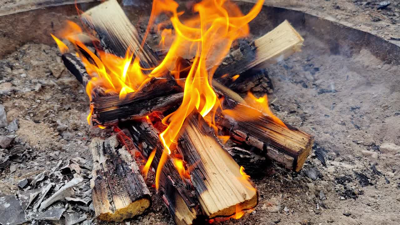 모닥불의 클로즈업