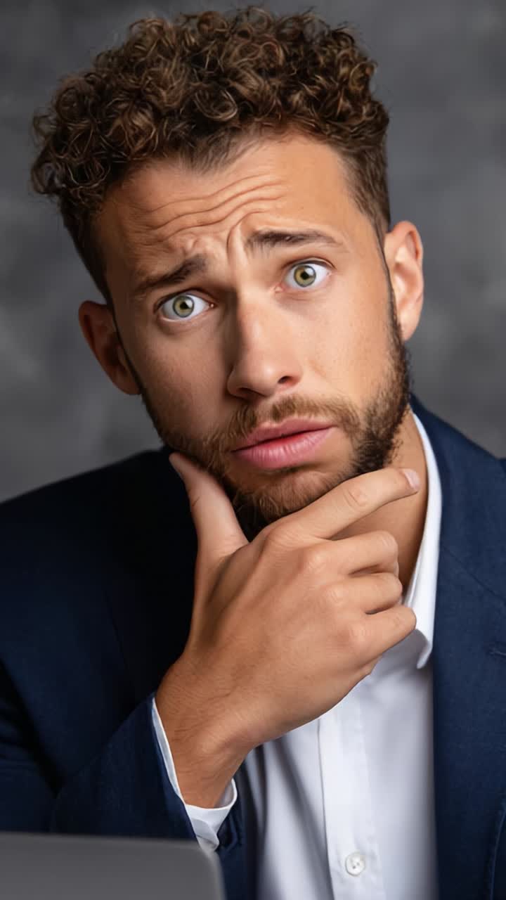 A Transformative Journey: From Confusion to Confidence Captured in Two Expressive Frames of a Young Man's Emotional Progression