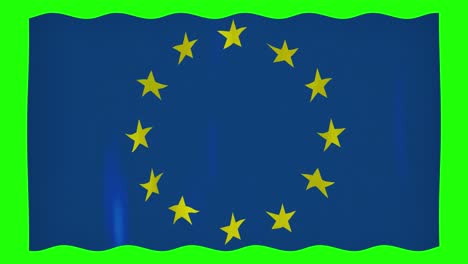 Stockvideos-Mit-Schwenkender-Flagge-Einer-Europäischen-Nation,-Chroma-Bildschirm-Für-Hintergründe-Und-Texturen,-Stockvideo-Mit-Schwenkender-Flagge-Eines-Europäischen-Landes