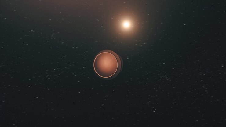 Mars and the Sun in Space