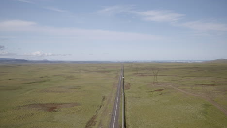 nesjavellir landscape and long road to reykjavik aerial view