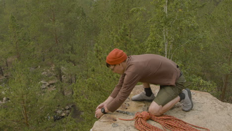 climber on a rock