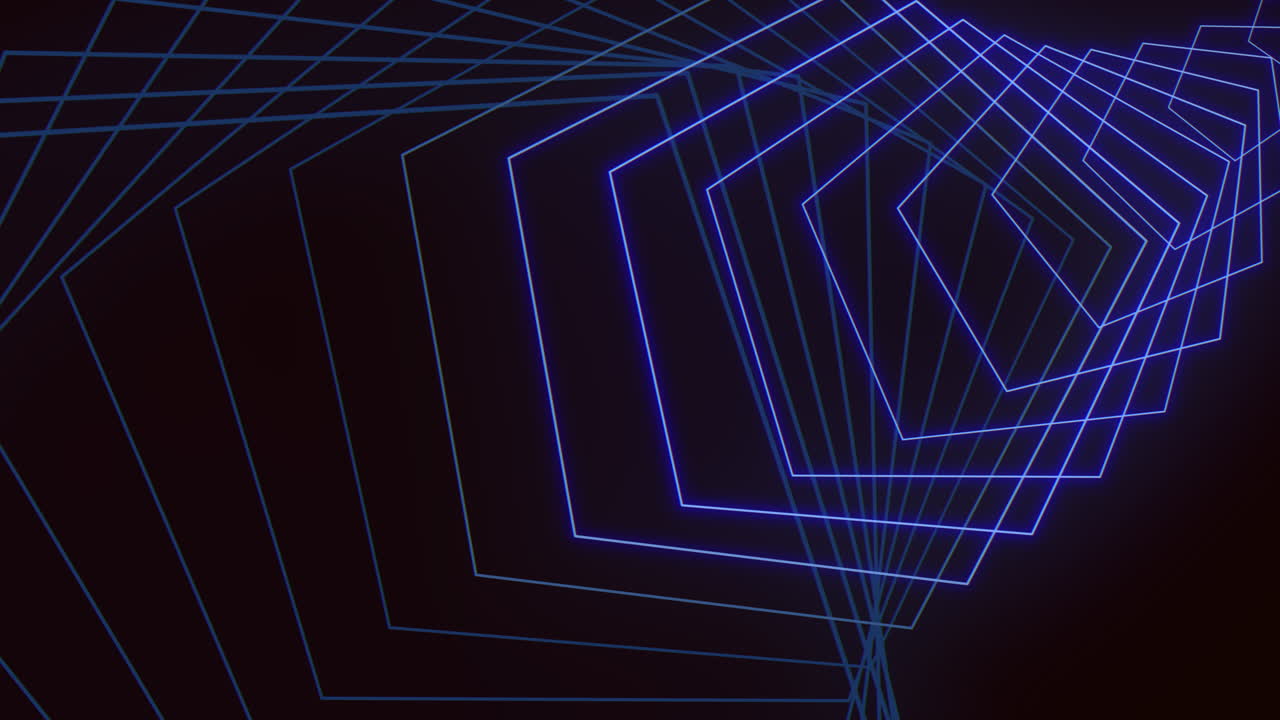 líneas de neón de trazo de pulso en el gradiente negro