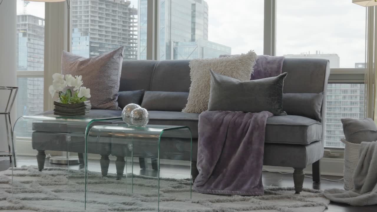 Showing the living area of a high-rise condominium unit
