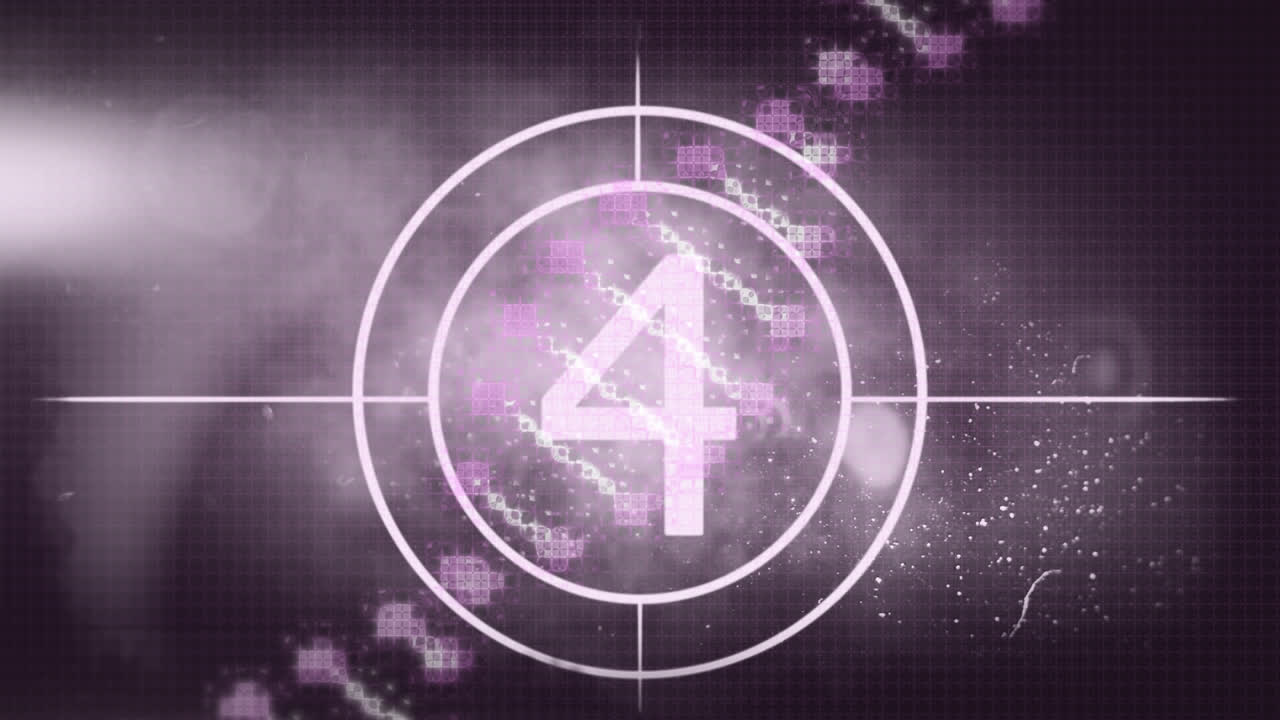 갈색 배경에서 10에서 1까지 카운트다운의 애니메이션