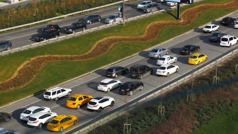 busy highway traffic in a city