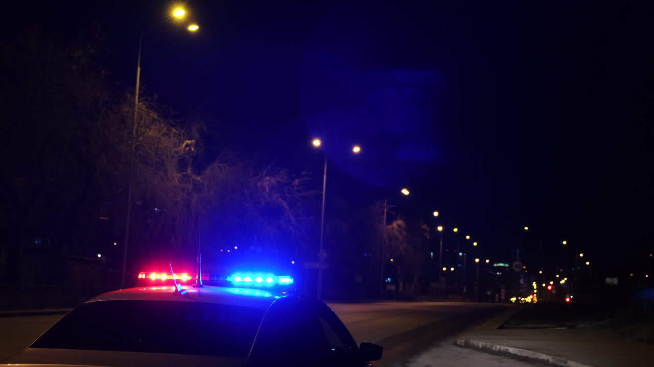 Police car at night