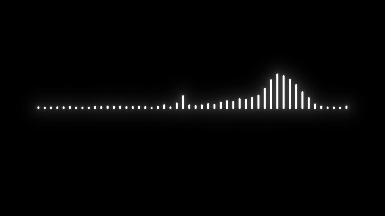 Dynamic White Audio Waveform Visualizer on Black Background