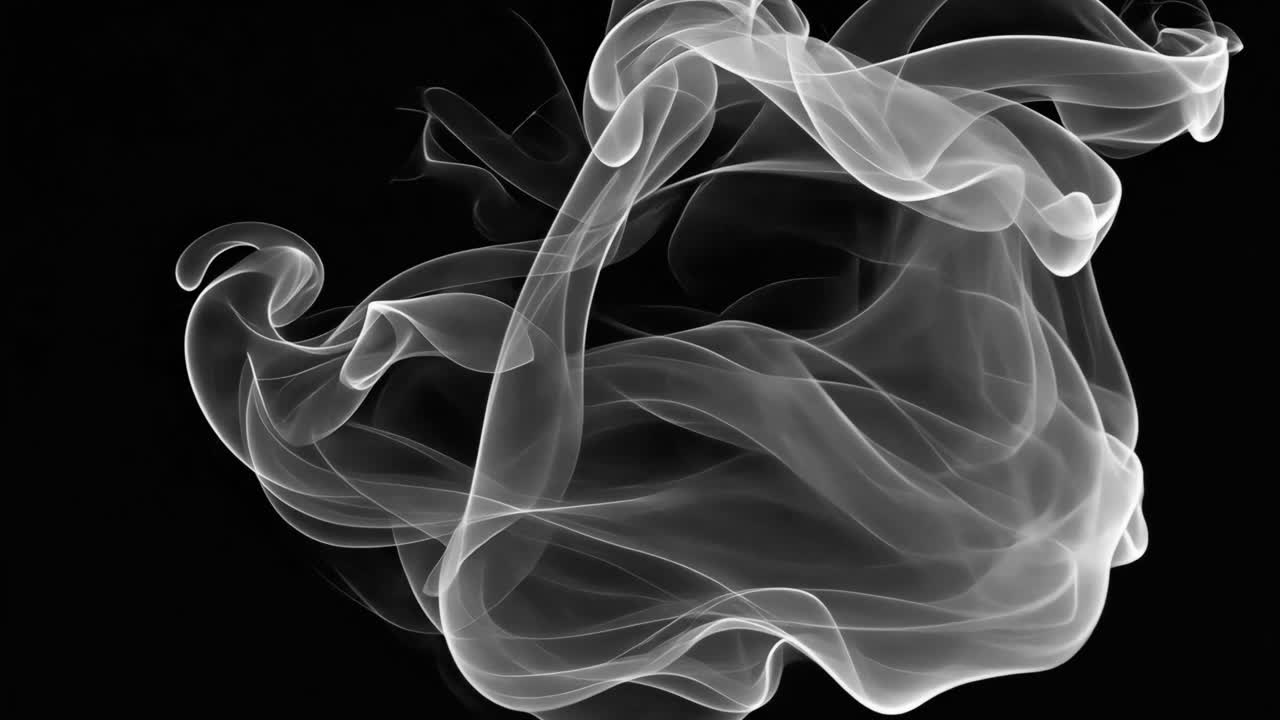 White smoke animated overlay, transparent 4K video, alpha channel, ProRes 4444