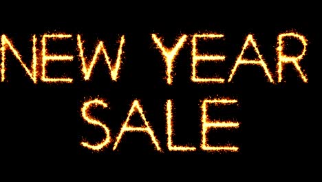 new year sale text sparkler glitter sparks firework loop animation
