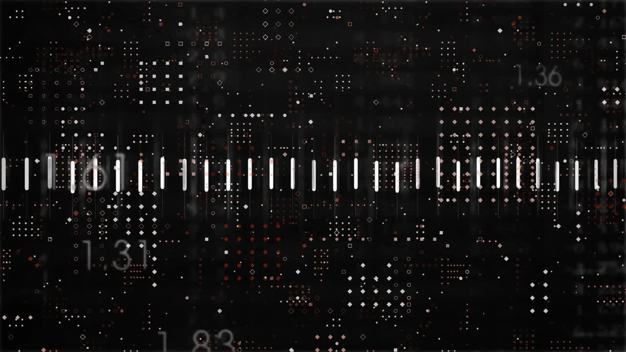 Animation of data processing over white spots on black background