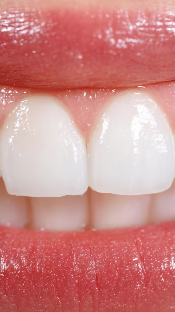 Close-Up of Healthy White Teeth: A Focus on Dental Aesthetics, Gum Health, and Smile Perfection Showcasing the Importance of Oral Hygiene