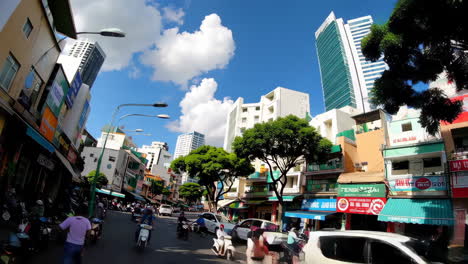 busy city street scene in southeast asia