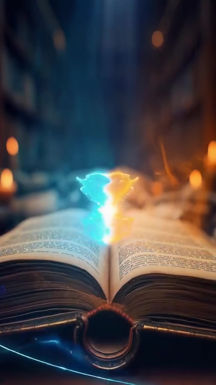 Magical Glowing Energy Rising from an Open Antique Book