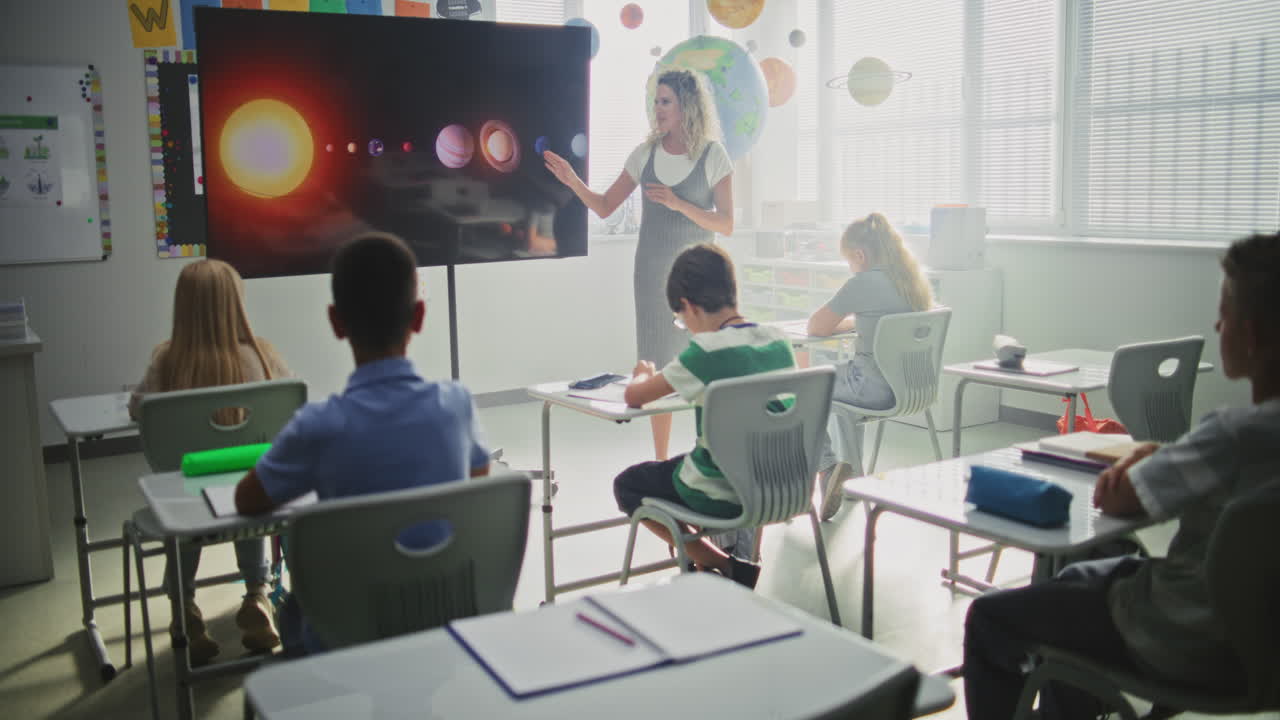 Elementary School Students Studying Basic Information About Weather Factors