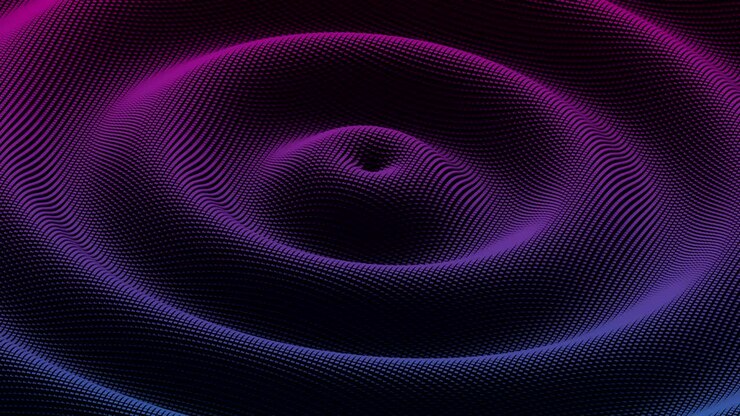 Abstract wave background with moving cubic surface. Abstract Cube Shapes. Radial ripple. Concept digital space and technology