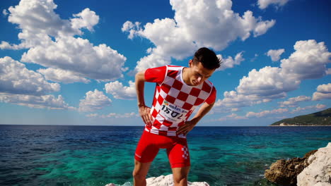 croatian athlete at the beach