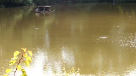 Blick-Auf-Einen-See-Und-Ein-Bootshaus