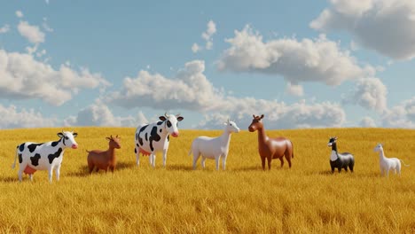 animals,cows,farm,meadow,grass,grazing,pastoral,scene,sky,clouds,nature,rural,livestock,golden,fields,creatures,deer,goat,white,black,brown,herd,bovine,agriculture,tranquil,outdoors,wildlife,animal,environment,landscape,sunny,scenic,peaceful,vivid,colorful,fluffy,soft,horizon,field