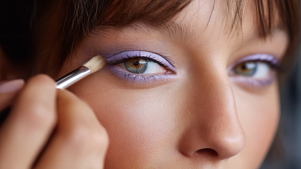 Applicazione di trucco ravvicinata: uno sguardo dettagliato alle tecniche di ombretto e ai miglioramenti estetici degli occhi
