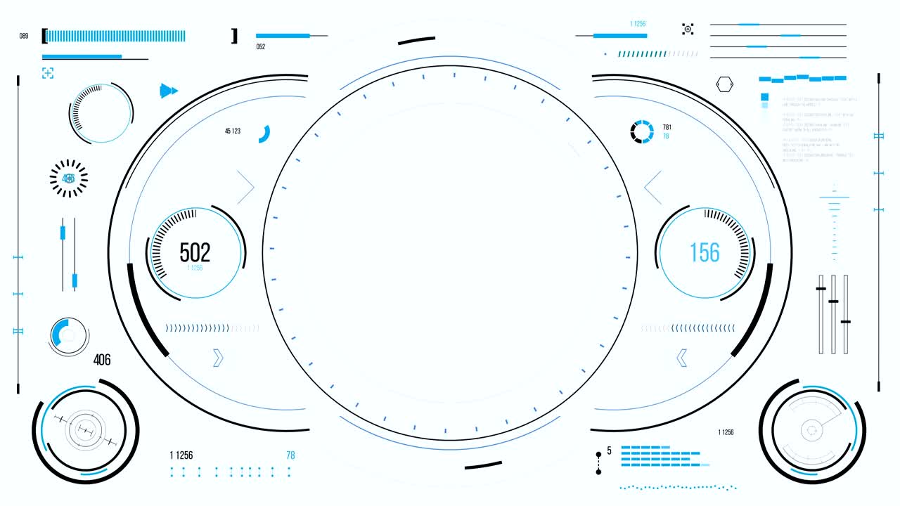 hud와 인포그래픽 요소를 가진 미래의 사용자 인터페이스
