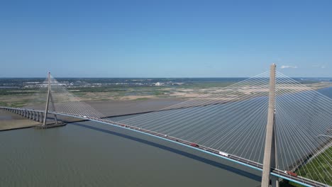 Puente-De-Normandía-Francia-Puente-Atirantado-Drone,antena