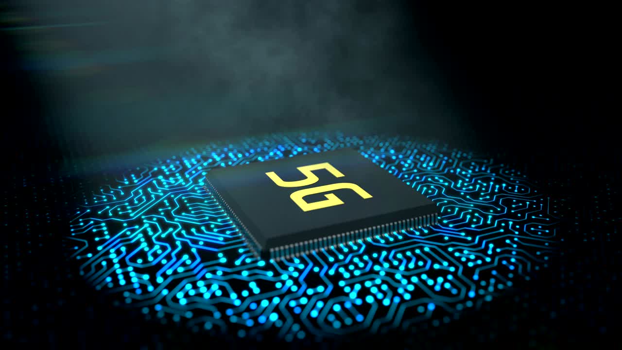 tecnología inalámbrica de red 5g y comunicación celular en procesador móvil