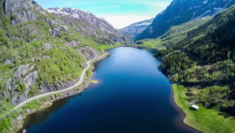 aerial footage beautiful nature norway.