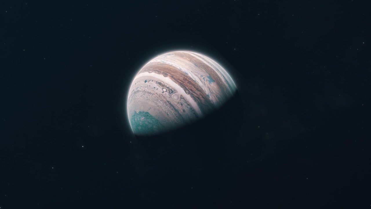 Slow Tilt Down to Reveal the Gas Giant Planet of Jupiter