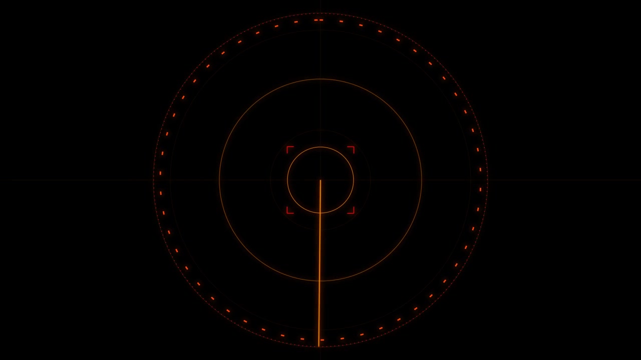 Digital Radar Screen Interface Scanning in Orange