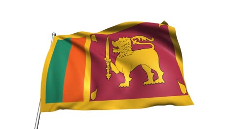 flag of sri lanka with fabric structure in the wind (alpha channel, loopable)