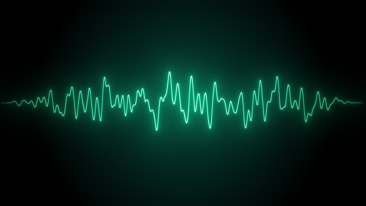 Futuristic AI-Powered EKG Heartbeat Monitor with Digital Audio Waveform and Equalizer Display