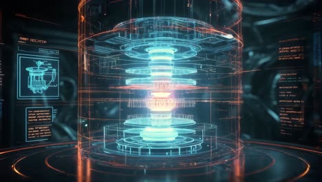 futuristic engine visualization