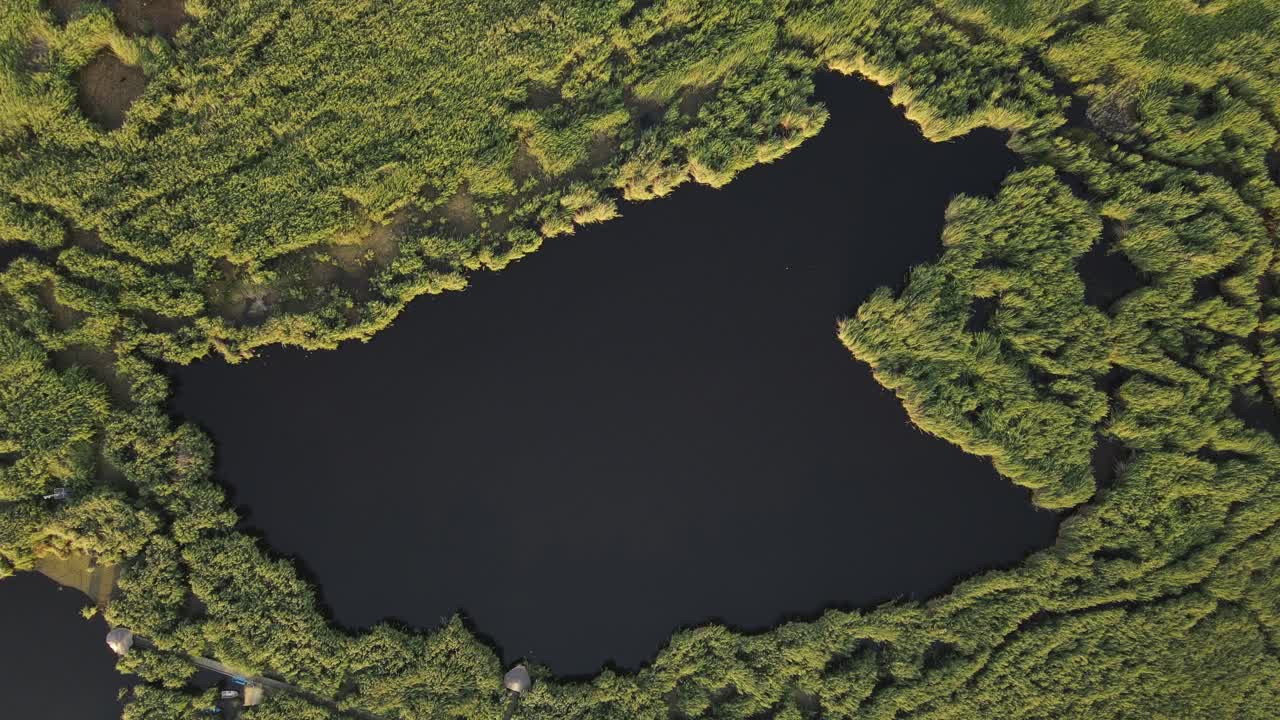 vista aérea del paisaje del lago
