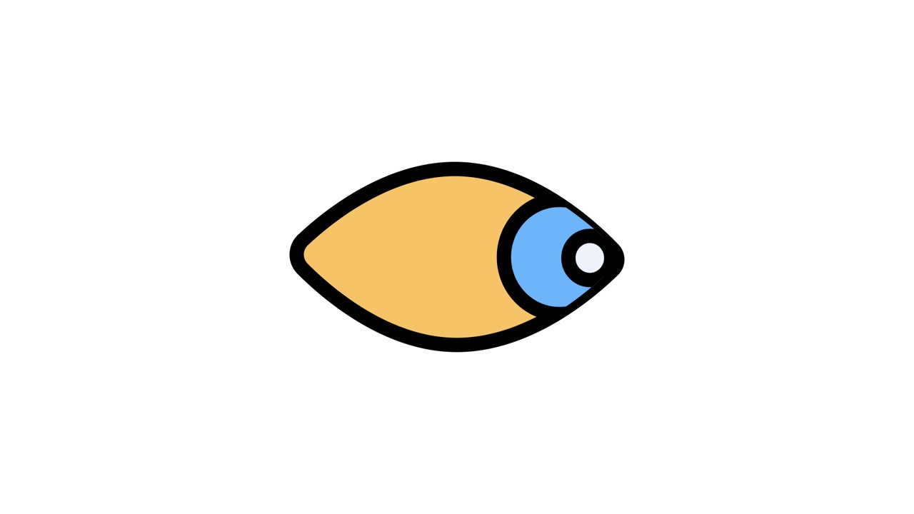 Cartoon Eye Icon Blinking and Looking Around