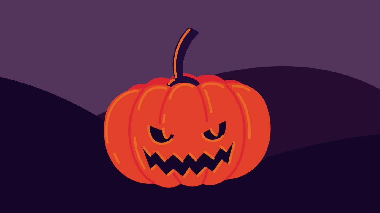 animación feliz de halloween con escena de calabaza