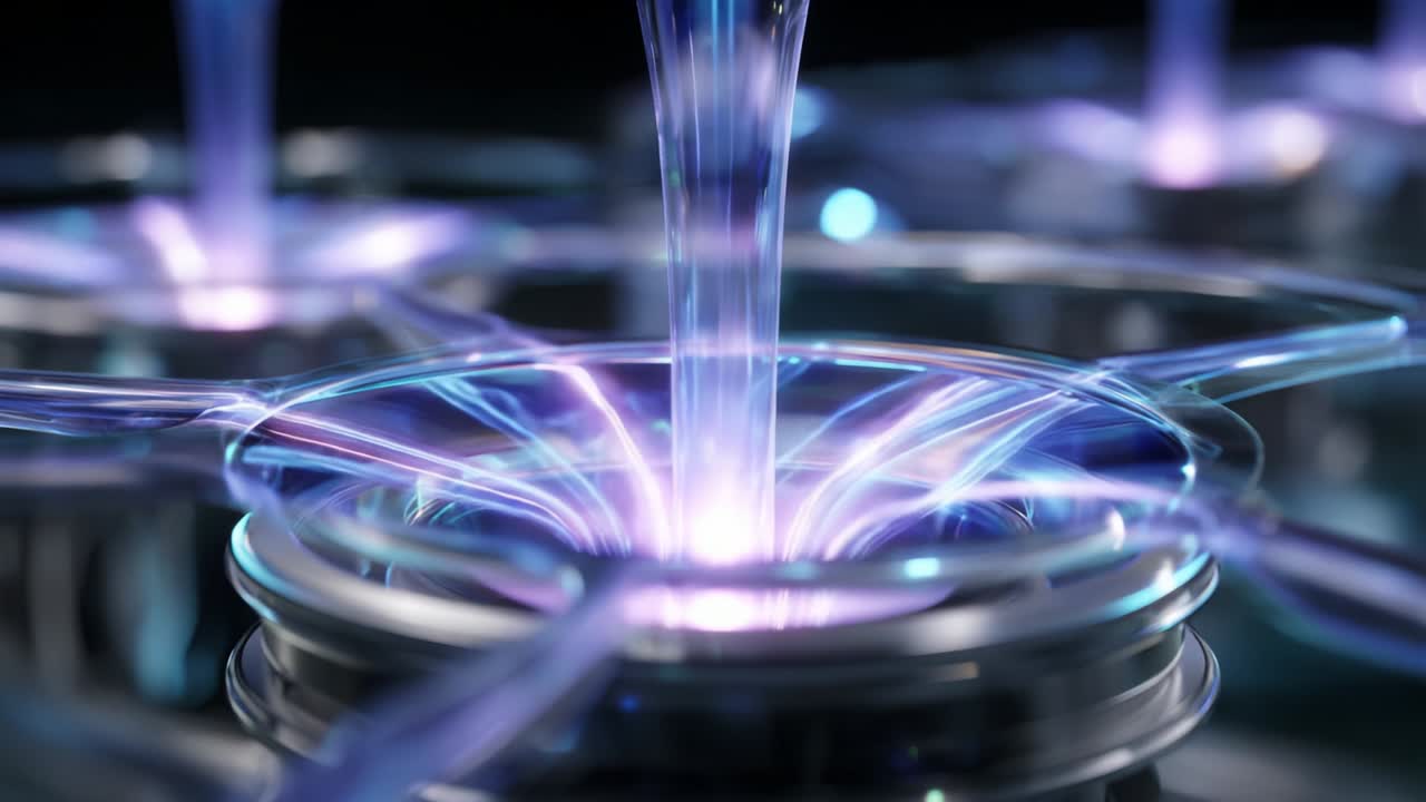Intricate Flow of Energy: A Stunning Close-Up of Electromagnetic Currents and Vibrant Light Patterns Emanating from Advanced Technology, Capturing the Essence of Innovation and Creativity in Modern Science